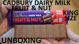 Unboxing Cadbury Dairy Milk Fruit & Nut King Size Chocolate Bar