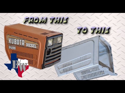 Tractor Hood Rust Removal and Paint Prep - Kubota Garden Tractor Restoration Part 18