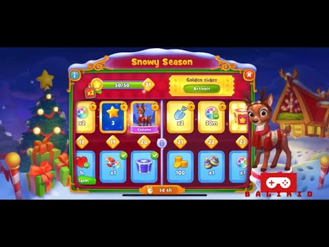 Snowy Season Unlock Stage 21 |  Gardenscapes Level 3627-3629