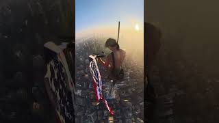 Daring Skywalk: Extreme Selfie at the Top of Empire State Building!#EmpireStateBuilding #amazing