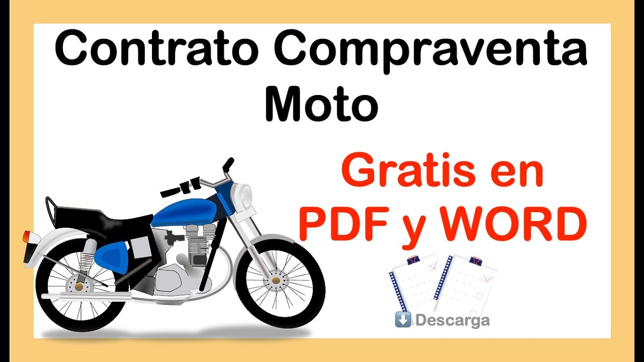 Contrato Compraventa Moto Gratis en PDF o WORD