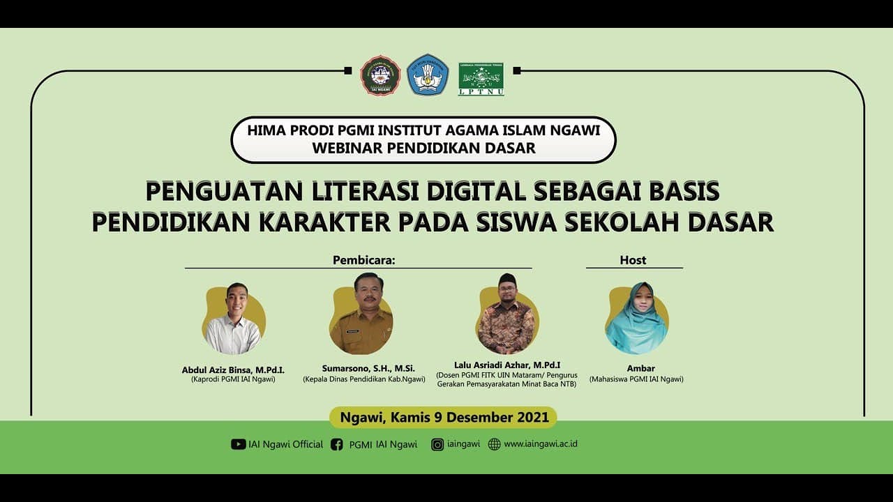 [WEBINAR] - PENGUATAN LITERASI DIGITAL SEBAGAI BASIS PENDIDIKAN KARAKTER PADA SISWA SEKOLAH DASAR