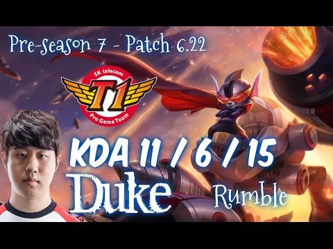 SKT T1 Duke RUMBLE vs SKARNER Top - Patch 6.22 KR
