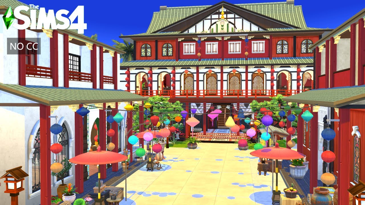 Chinese Architecture| 中華建築 | NO CC | Sims 4 stop motion build【シムズ４建築】