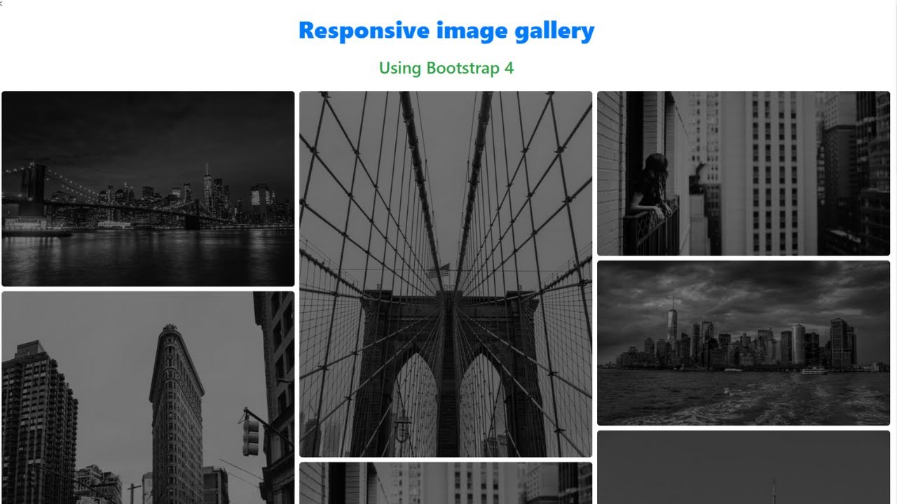 Responsive image gallery using bootstrap 4 | responsive designs