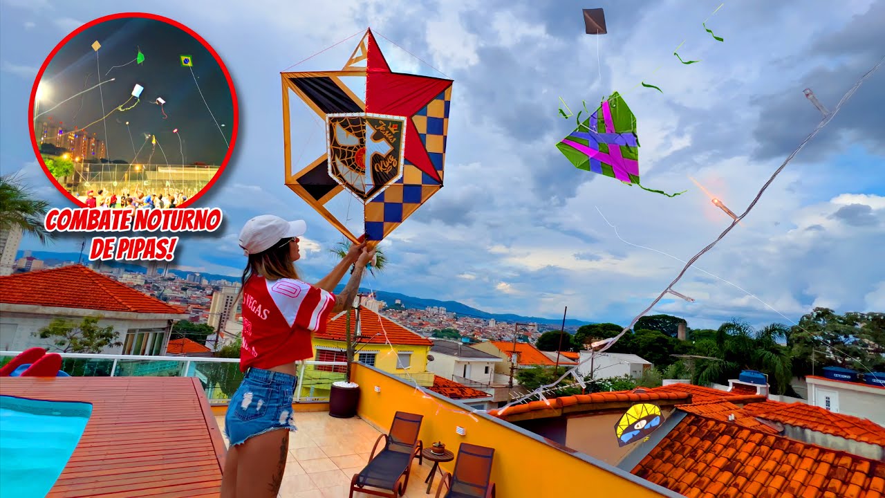 Pipa Gigante de Natal com Rabiola de Pisca-Pisca no Alto da Laje + Festival Noturno! Valeu Natalina!