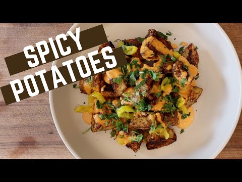 Crispy Spiced Potatoes at 475°F with a Calabrian Chili Tahini Dressing