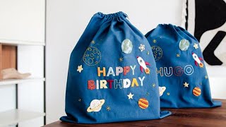 Weltraum Säckchen Stickanleitung