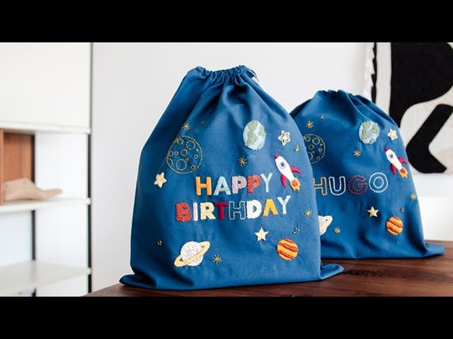 Weltraum Säckchen Stickanleitung