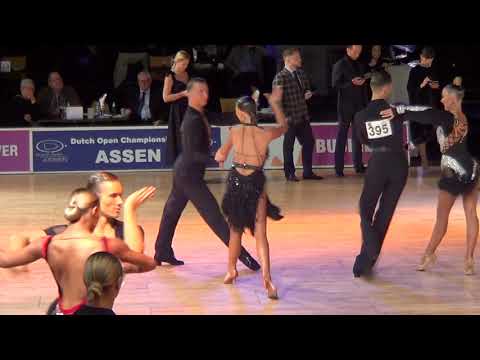 2019 Dutch Open Youth U19 Latin R3 H2 Cha cha Kostenko Survachova