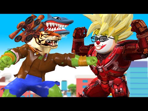 Hero NickHulk transformation Giant HulkBuster vs Monster Zombie 3 Heads save city - Scary Teacher 3D