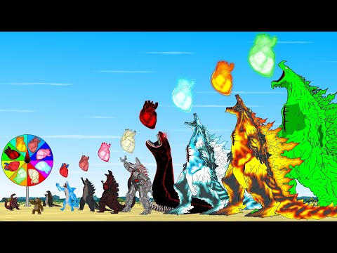Godzilla & KONG, PYTHON, SHARK, BLOOP: Monster Heart Size Comparison | Godzilla & KONG Cartoon