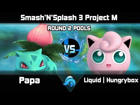 Smash n Splash 3 Project M Round 2 Pools - Papa (Ivysaur) vs. Team Liquid | Hungrybox (Jigglypuff)