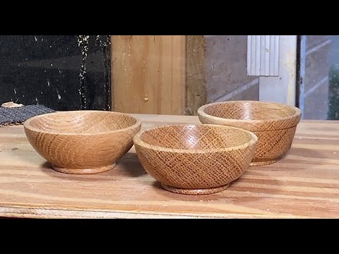 Richard Raffan turns firewood into small bowls.