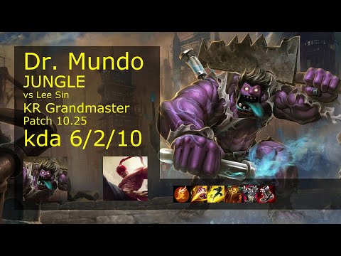 Dr. Mundo vs Lee Sin Jungle - KR Grandmaster 6/2/10 Patch 10.25 Gameplay // [롤] 문도 박사 vs 리 신 정글