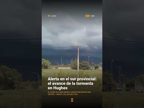 Alerta en el sur provincial: El avance de la tormenta en Hughes ☁️⚡  El Servicio Meteorológico…