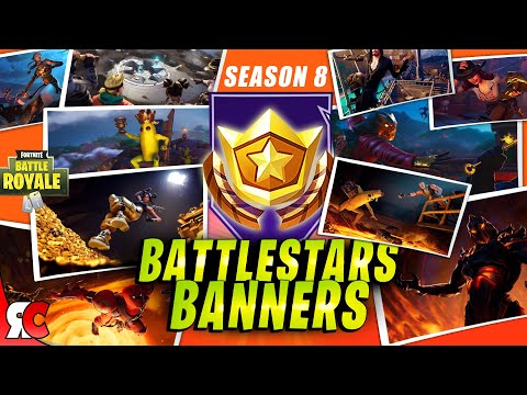 Fortnite SEASON 8 | All  10 Secret Battlestars / Banners (Loading Screens + Secret Locations)