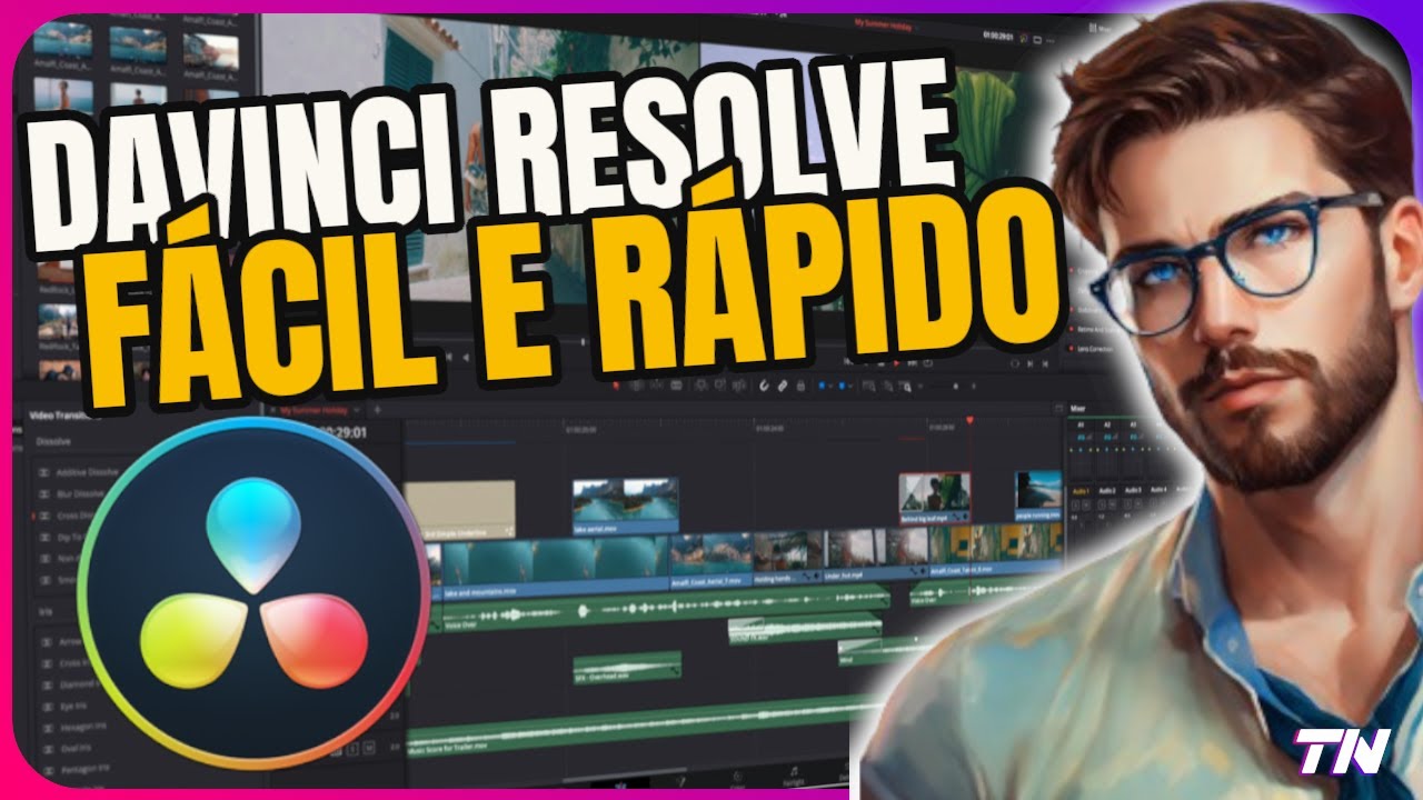 Como Editar Vídeos para YOUTUBE com o DAVINCI RESOLVE em 2024 - Tutorial FÁCIL e COMPLETO!