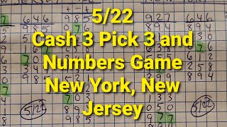 5/22 Cash 3 Pick 3 Strategies New Jersey and New York