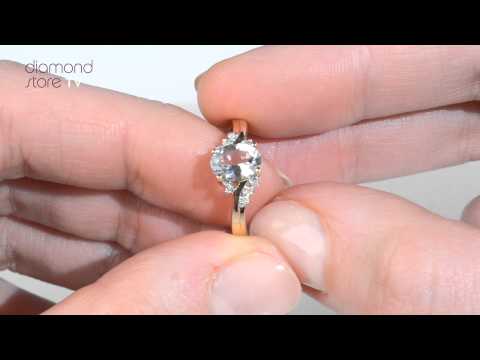 E5358 - 0.70ct Aquamarine & Diamond Ring In 9K Yellow Gold