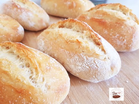 Leckere Brötchen / ohne kneten und wenig Hefe / Crusty Bread Rolls