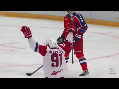 Хоккей Алексеев открывает счет в матче / Alexeyev gives LOK lead with a shot from distance