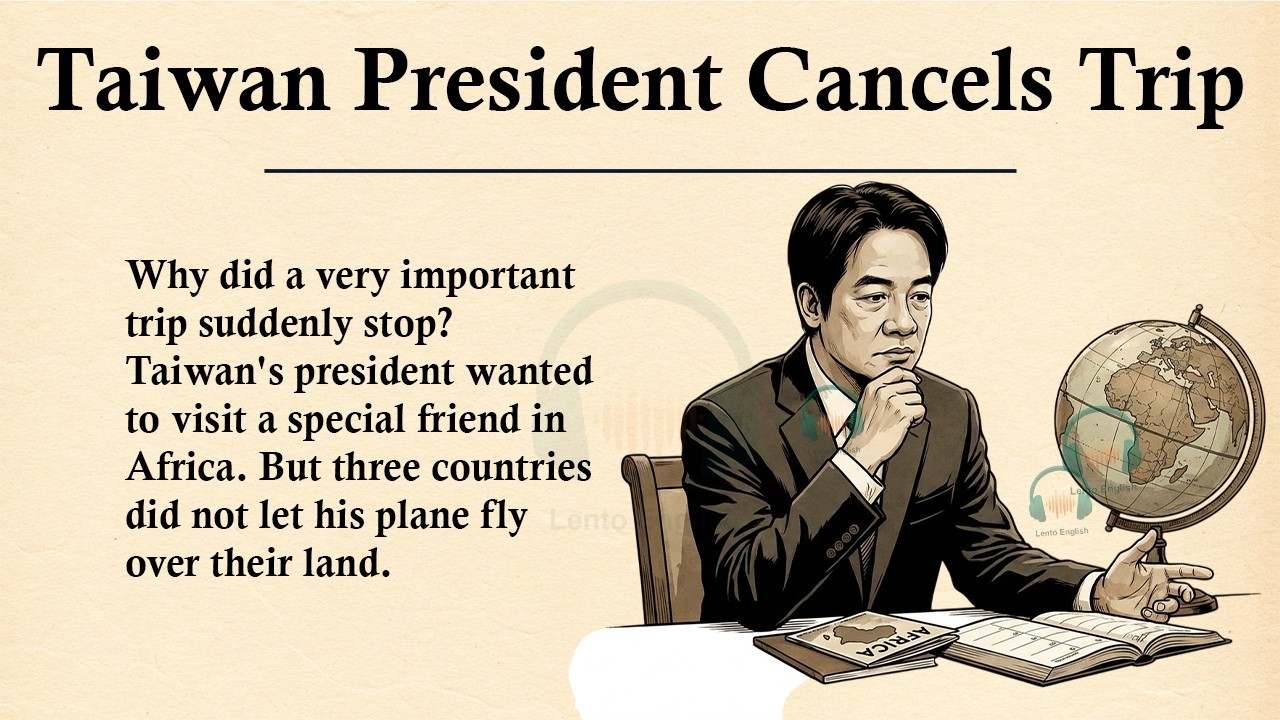 Taiwan President cancels Africa trip ||🌍Learn English Through Story Level 3 || Graded Reader 🎧
