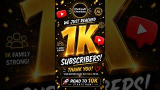 ChethanAIChronicles Hits 1K Subscribers 🎉 #shorts #ai