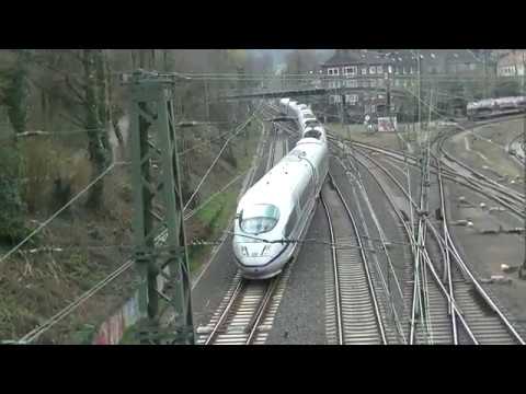 ICE Europa arrives in Aachen Hauptbahnhof coming from the direction of Brussels