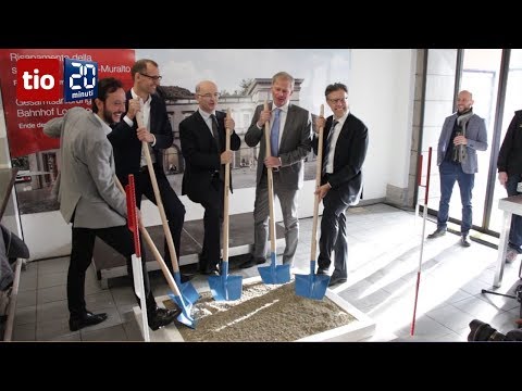 Posa della prima pietra della nuova stazione di Locarno