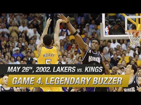 2002 West Finals - LA Lakers vs Sacramento Kings Game 4 Highlights HD - Famous Buzzer