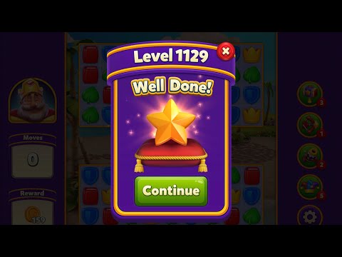 Royal Match - King Robert - Super Hard Level 1129 (last move clearance)