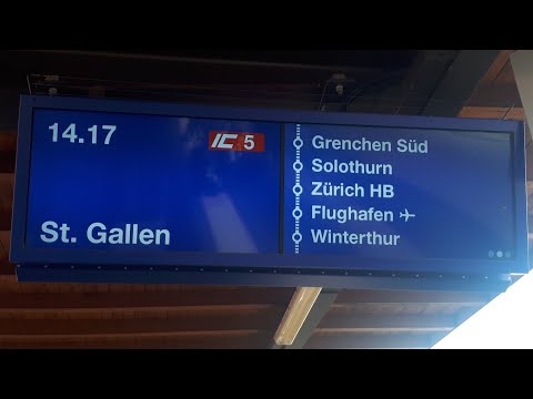 SBB Ansage Einfahrt des IC5 nach St. Gallen in Biel/Bienne