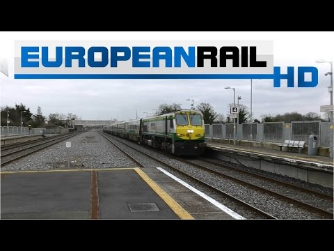 Iarnród Éireann Irish Rail 201 loco 218 + Mark 4 Set 4007 passes Clondalkin / Fonthill Station