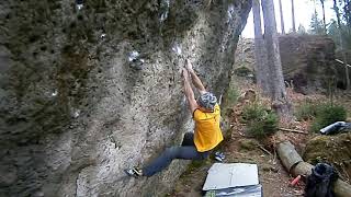 Video thumbnail of Affentanz, 8A+. Bahratal