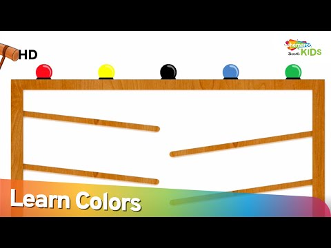 Learn colours with wooden xylophone hammer - learn with fun