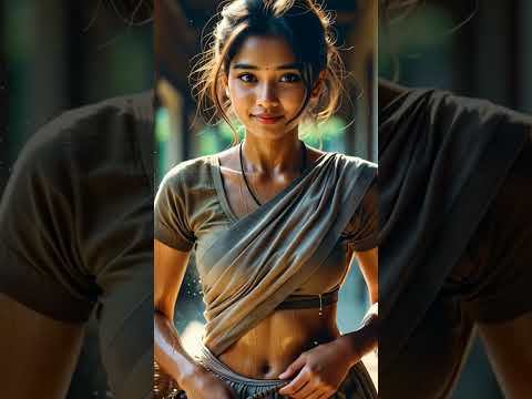 Beautiful AI Maid | Shining & Sweaty🌞 #indianbeauty #ruralvibes #aiart #fypシ #desi #maid #ai