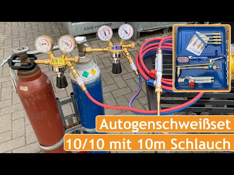 Autogenschweißset 10/10 Acetylen Sauerstoff mit 10m Schlauchpaket | Brennerset Made in Germany MWW