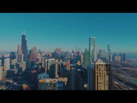 Bird's eye view of The South Loop, Chicago.