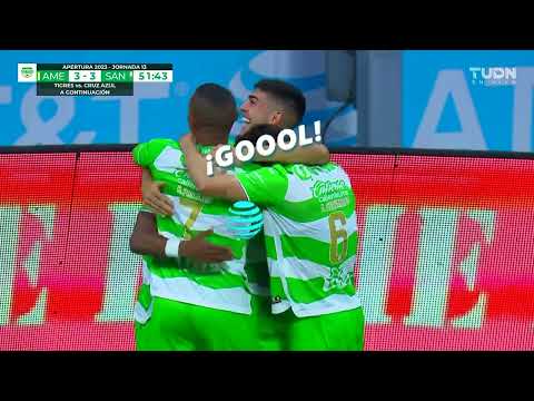 Gol de Emerson Rodríguez | América 3-3 Santos | Liga BBVA MX | Apertura 2023 -  Jornada 13