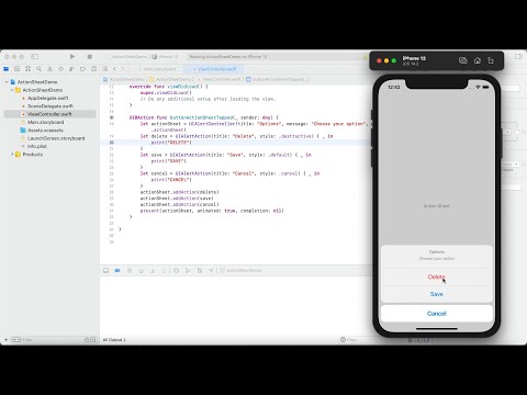 How to Add Action Sheet in Swift using UIAlertController (XCode 12)