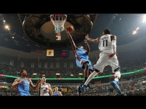 Reggie Jackson steps over Allen for the score!