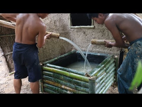 Build Water Tank From Bamboo and Mud