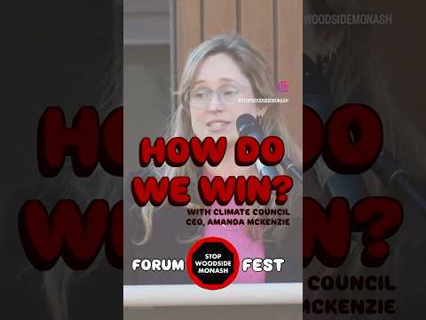 Amanda McKenzie addressing the Fossil Free Monash Forum-Festival