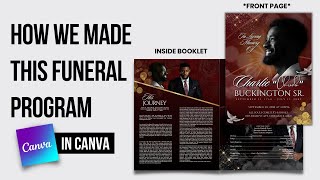 How We Made This Funeral Program Keepsake | Design A Memorial Booklet #funeralprogram  #canva
