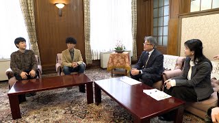 2月9日【びわ湖放送ニュース】Ｍ-１王者・たくろうが滋賀県庁を表敬訪問　赤木裕さんは大津市出身