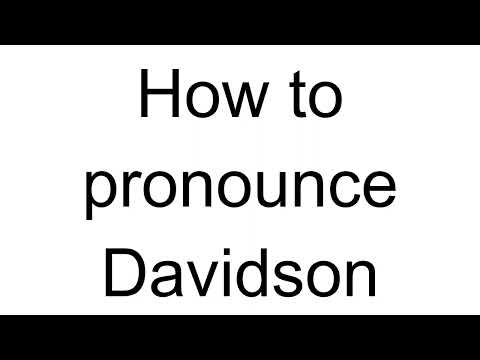 How to Pronounce Davidson (English)