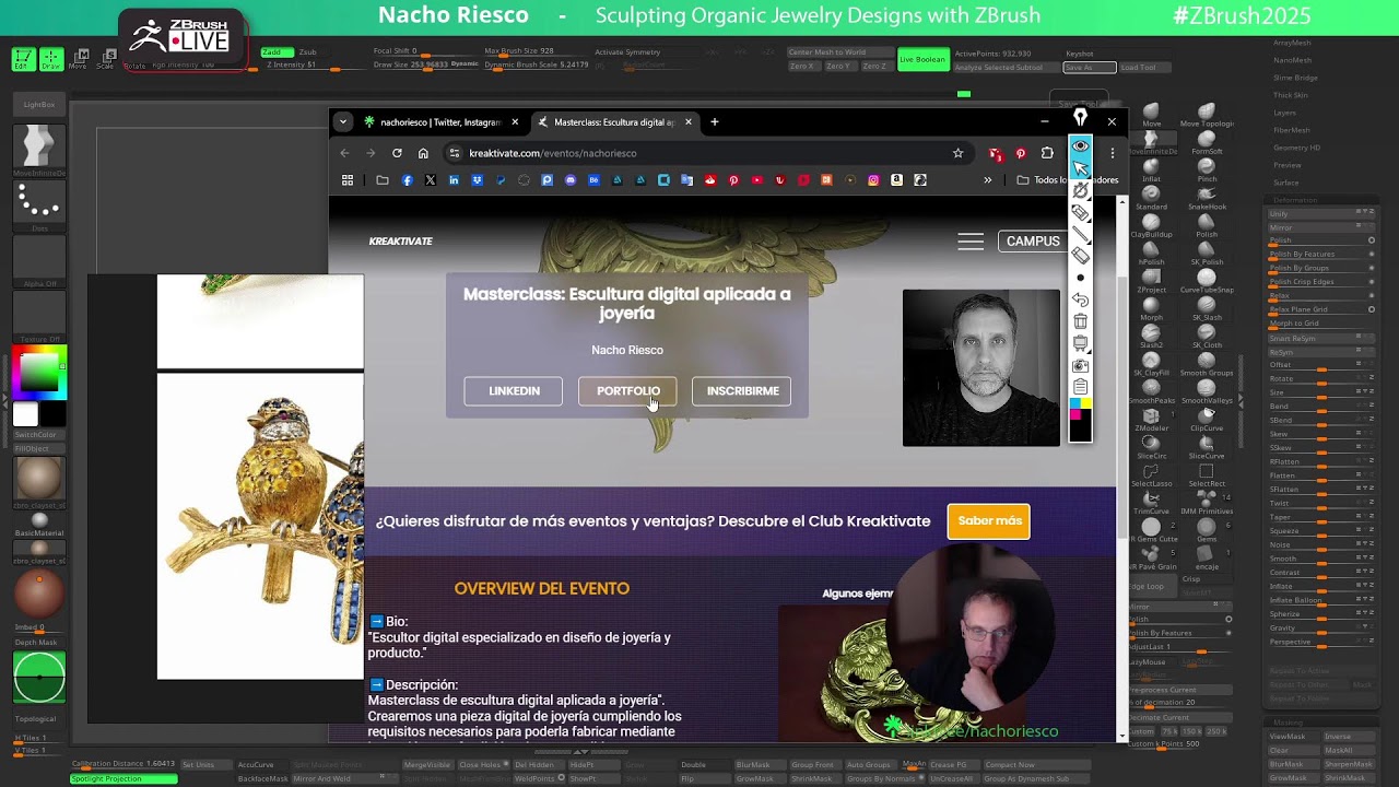 Sculpting Organic Jewelry Designs with ZBrush – Nacho Riesco Gostanza – ZBrush 2025