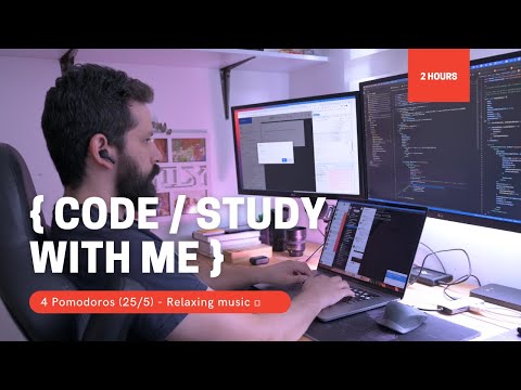 Code / Study With Me - 2 HOURS - [Quiet music] - 4 (25/5) Pomodoro 🍅- 4K
