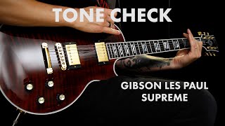 Video thumbnail for TONE CHECK: 2023 Gibson Les Paul Supreme Guitar Demo | Cream City Music by Cream City Music
